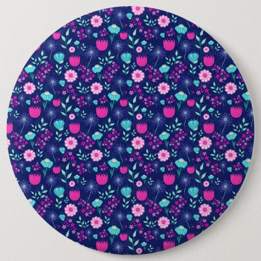 Mooie bloemmotief achtergrond ronde button 6,0 cm (Voorkant)