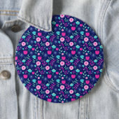 Mooie bloemmotief achtergrond ronde button 6,0 cm (In situ)