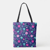 Mooie bloemmotief achtergrond tote bag (Achterkant)