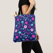 Mooie bloemmotief achtergrond tote bag (Dichtbij)