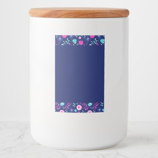 Mooie bloemmotief achtergrond voedselcontainer etiket (Voorkant)