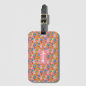 Mooie bloemmotief koraal bagagelabel (Voorkant (verticaal))