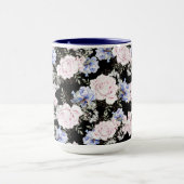 Mooie bloemmotiefrozen Iris roze blauw Mok (Midden)
