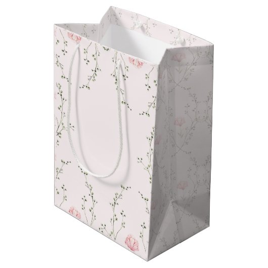 Mooie bloemmotieven  medium cadeauzakje (Achterkant Gekanteld)