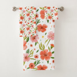 Mooie bloempatroon bad handdoek