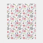 Mooie bloempatroon fleece deken (Voorkant)