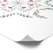 Mooie bloempatroon, mandala poster (Hoek)