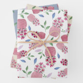 Mooie Bloempotten Waterverf in Blush Inpakpapier Vel (In situ)