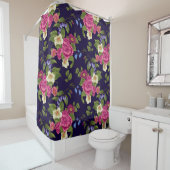 Mooie bloemrijke decoratieve oogverblindende douchegordijn (In situ)