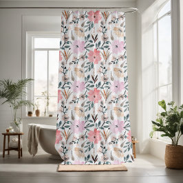 Mooie bloemrijke decoratieve opvallende  douchegordijn