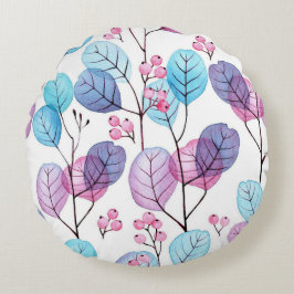 Mooie bloemrijke decoratieve opvallende  rond kussen