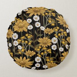 Mooie bloemrijke decoratieve opvallende  rond kussen