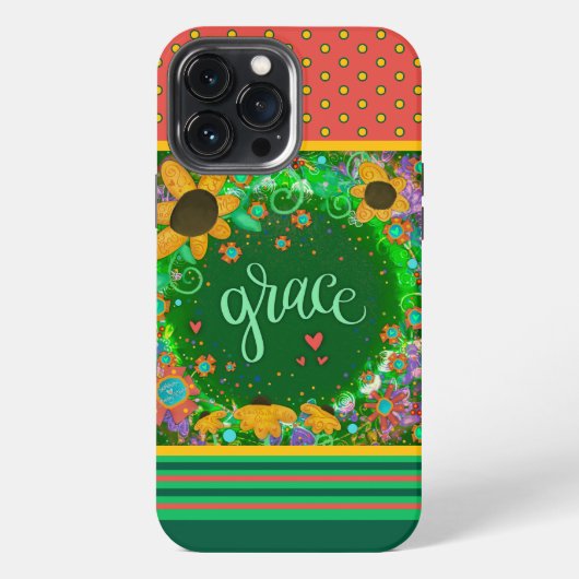 Mooie Bloemrijke Genade Inspirerende Aanpassing iPhone Hoesje (Achterkant)
