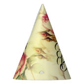 Mooie  bloemrijke Happy Birthday Feesthoedjes (Links)