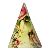 Mooie  bloemrijke Happy Birthday Feesthoedjes (Rechts)