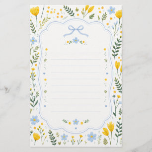 Mooie bloemrijke kader gelinieerd briefpapier