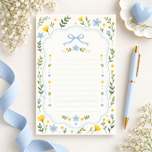 Mooie bloemrijke kader gelinieerd briefpapier