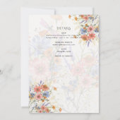 Mooie bloemrijke katholieke huwelijksmis bruiloft kaart (Achterkant)