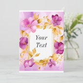 Mooie bloemrijke lijst kaart (Staand voorkant)