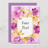 Mooie bloemrijke lijst kaart (Voorkant / Achterkant)