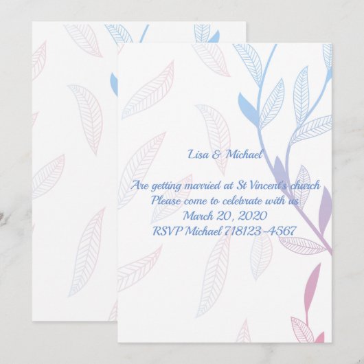 Mooie bloemrijke lijst kaart (Voorkant / Achterkant)