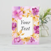 Mooie bloemrijke lijst kaart (Staand voorkant)
