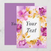 Mooie bloemrijke lijst kaart (Voorkant / Achterkant)