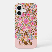 Mooie bloemrijke mandala iPhone hoes voor haar