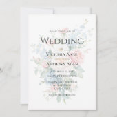 Mooie bloemrijke neutrale elegante trouw  kaart (Voorkant)