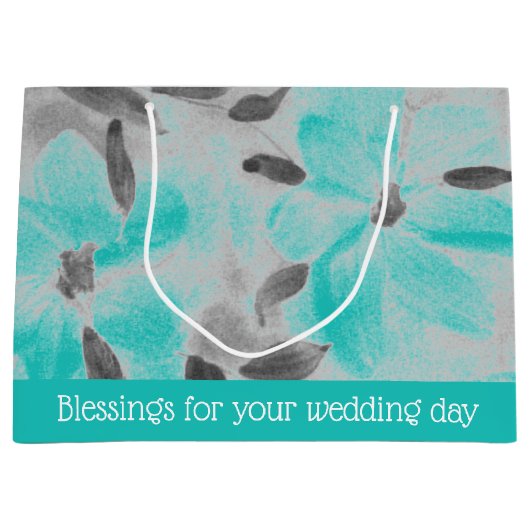 Mooie bloemrijke ontwerper groot cadeauzakje (Voorkant)