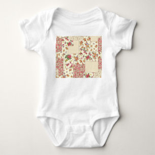 Mooie bloemrijke patchwork naadloos ontwerp romper