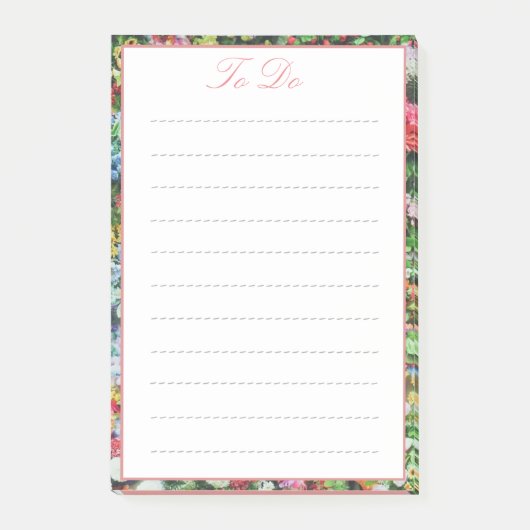Mooie Bloemrijke Rand Takenlijst Post-it® Notes (Voorkant)