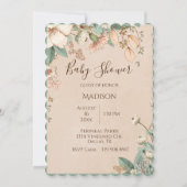 Mooie Bloemrijke Script Typografie Moderne Baby Kaart (Voorkant)