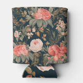 Mooie bloemrozen bloemen blikjeskoeler (Achterkant)