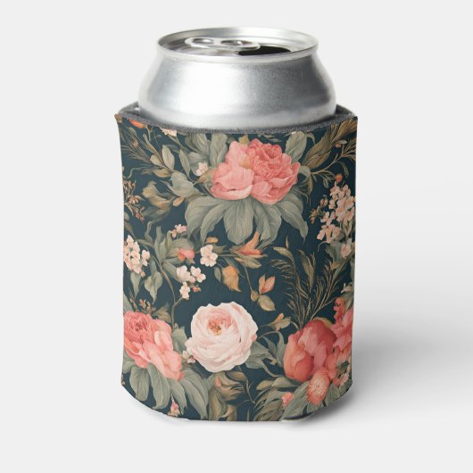 Mooie bloemrozen bloemen blikjeskoeler (Blikje Achterkant)