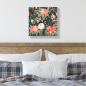 Mooie bloemrozen bloemschildering canvas afdruk (Insitu (Slaapkamer))