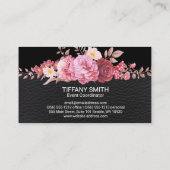 Mooie bloemschikken | lederen textuur visitekaartje (Achterkant)