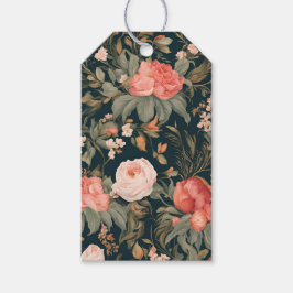 Mooie bloemschildering van rozen cadeaulabel