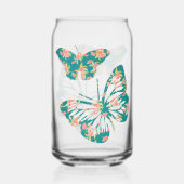 Mooie bloemvlinders blikvorm glas (Achterkant)