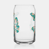 Mooie bloemvlinders blikvorm glas (Rechts)