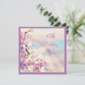 Mooie bloesem 45th Birthday Kaart (Staand voorkant)