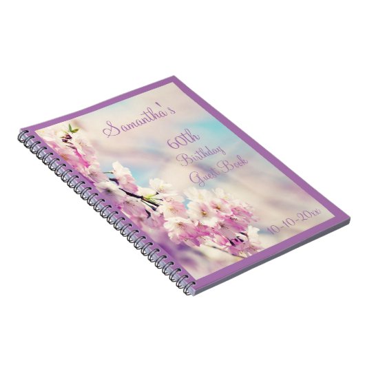 Mooie bloesem 60th Birthday Notitieboek (Rechterzijde)
