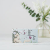 mooie bloesem en vlinders visitekaartje (Staand voorkant)