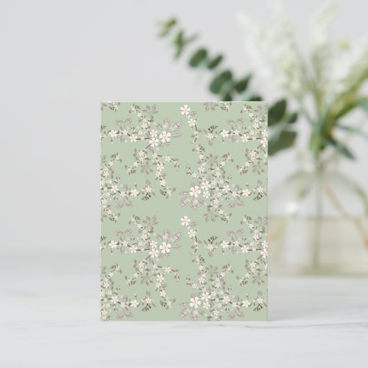 Mooie  bloesem witte bloemen briefkaart (Staand voorkant)