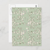 Mooie bloesem witte bloemen briefkaart (Voorkant / Achterkant)