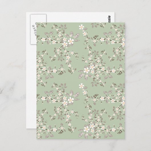 Mooie  bloesem witte bloemen briefkaart (Voorkant / Achterkant)