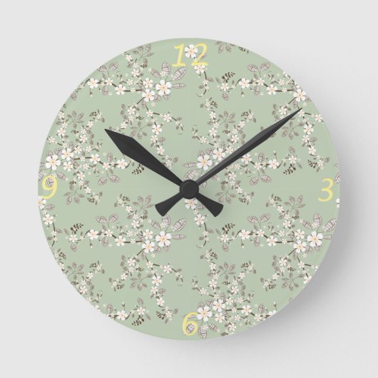 Mooie  bloesem witte bloemen ronde klok (Voorkant)