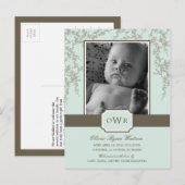 Mooie Bloesems Baby Geboorteaankondiging (Aloe) Aankondigingskaart (Voorkant / Achterkant)