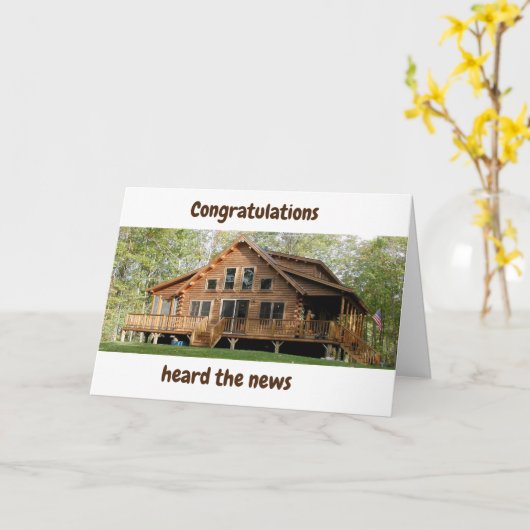 MOOIE BLOKHUT "NIEUW HUIS" GEFELICITEERD AUTO KAART (Gele Bloem)