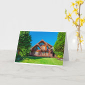 MOOIE BLOKHUT "NIEUW HUIS" GEFELICITEERD AUTO KAART (Gele Bloem)